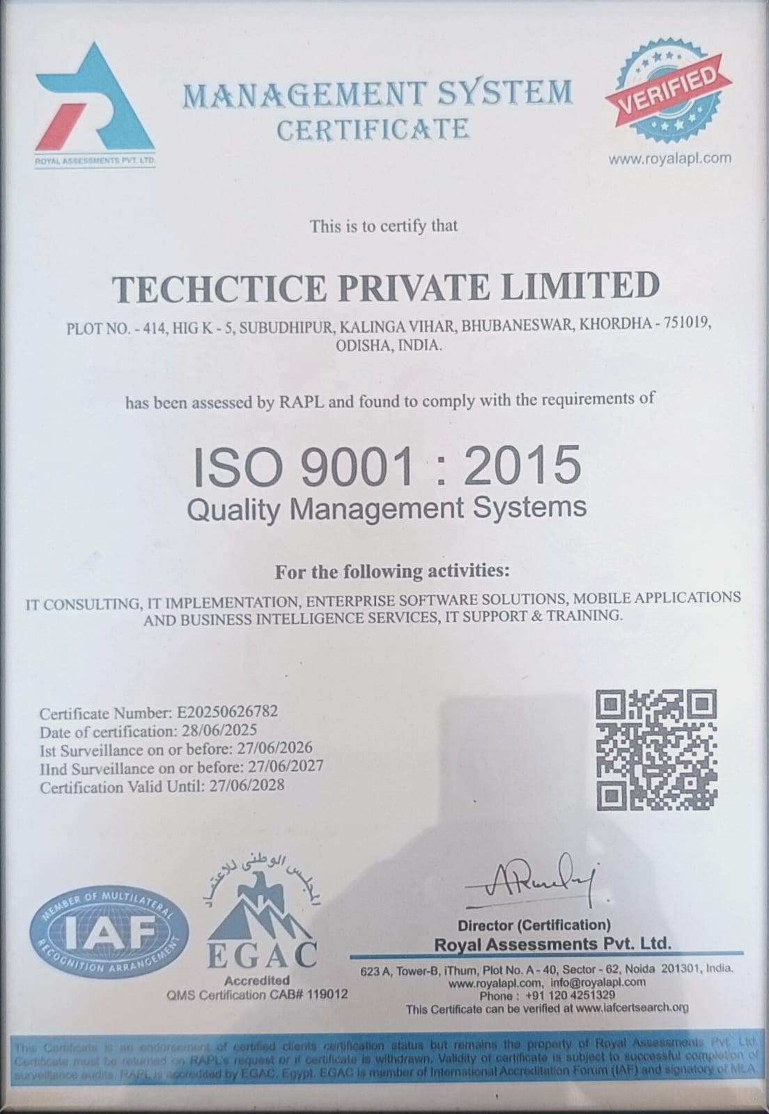 Techctice Certificate 1