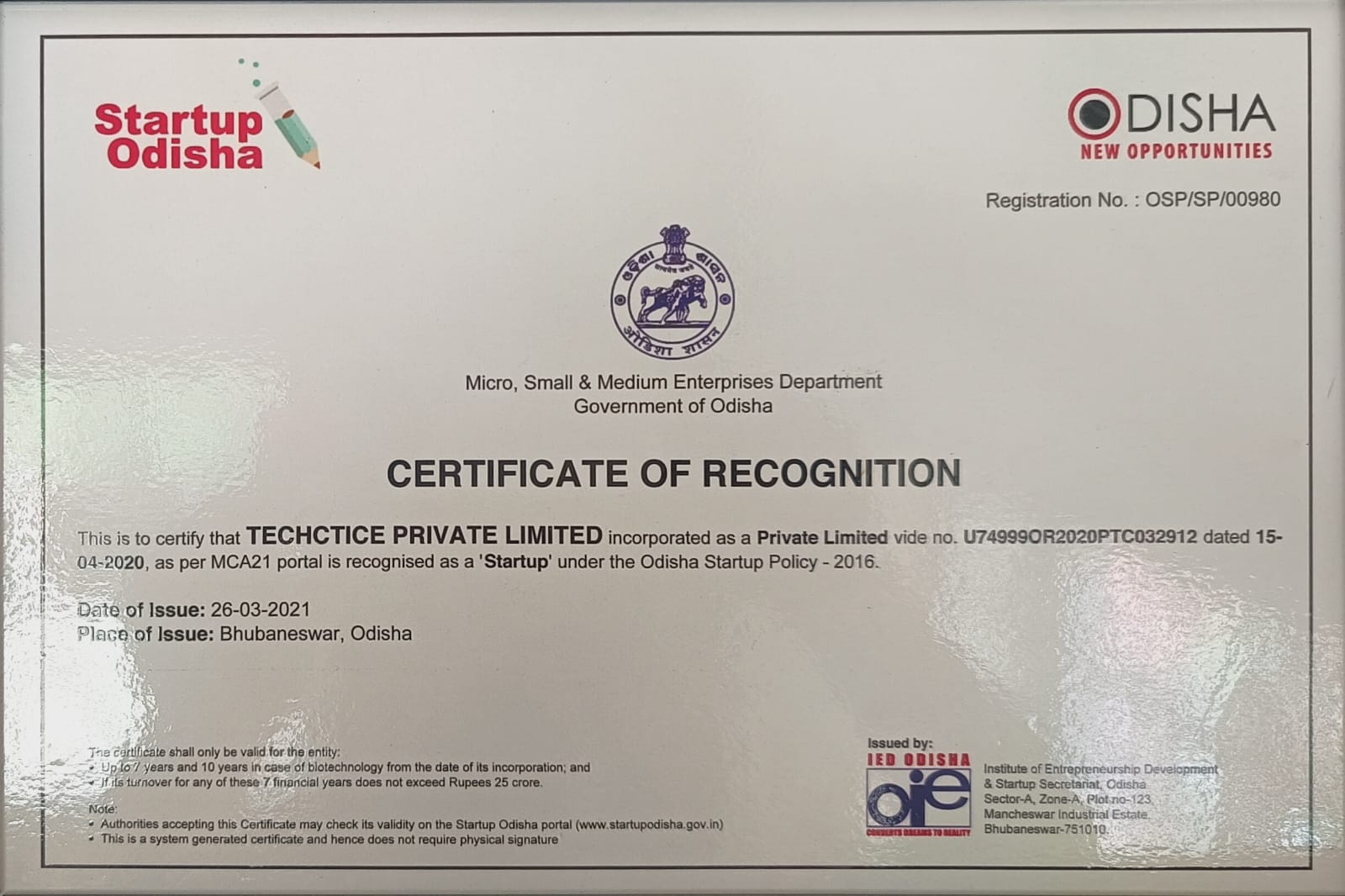 Techctice Certificate 4