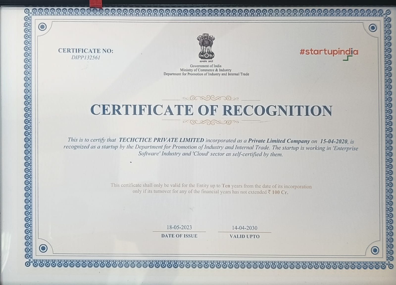Techctice Certificate 5