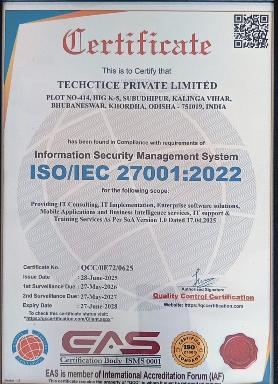 Techctice Certificate 6